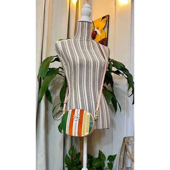 ♦️♦️ AUTHENTIC TORY BURCH MCGRAW STRIPED CAMERA BAG ♦️♦️ - Picture 4 of 13